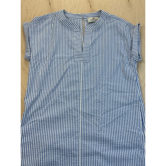 Vineyard Vines Performance Tunic Dress Blue White Stripe With Pockets Size Large - Picture 1 of 12